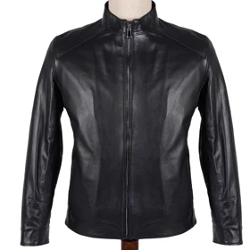 کت چرم مشکی مردانه 185