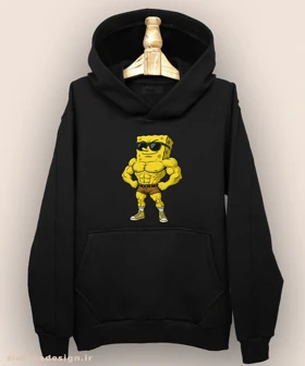 هودی مردانه و زنانه طرح باب اسفنجی بدنساز کد 1058