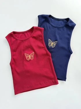 کراپ تاپ کبریتی طرح پروانه