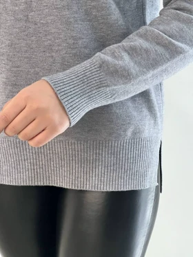پلیور بافت یقه ایستاده ساده کد 5254