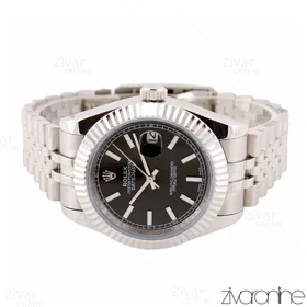 ساعت رولکس دیت جاست مردانه سیلور صفحه مشکی 103121