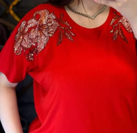 بلوز زنانه ویسکوز نگین‌دار