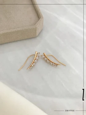 گوشواره ایرکافی برگ الماسی