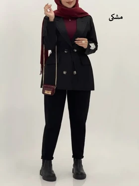 3582-مانتو کت کتان مارک