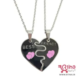 گردنبند دو تکه best friend قلب شکسته/ست عاشقانه با دو زنجیر ساده رایگان