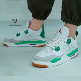 کفش کتانی نایک ایر جردن 4 رترو (Nike Air Jordan 4 Retro ) سفید سبز