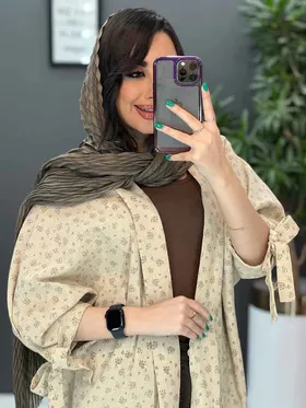 مانتو پانچ طرح دار آستین بند دار