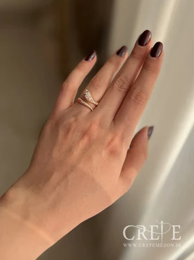 انگشتر مار نگینی ژوپینگ طلایی