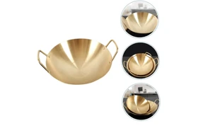 تابه سرو گود دسته دار طلایی در دو سایز