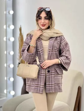 پالتو چهارخونه تک دکمه