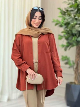 مانتو تک جیب بغل سه دکمه عسل
