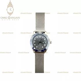 ساعت مچی امگا جیمز باند 007 حصیری صفحه طوسی Omega Seamaster
