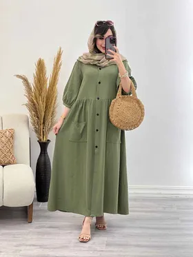 پیراهن جلو دکمه دو جیب