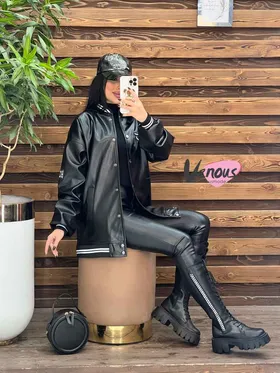 کاپشن چرم پایین کشبافت