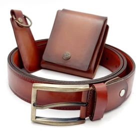 ست مردانه چرم زاگرس (کیف پول، کمربند، جاکلیدی)