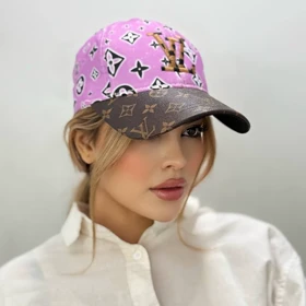 کلاه بیسبالی lv بنفش لبه چرم
