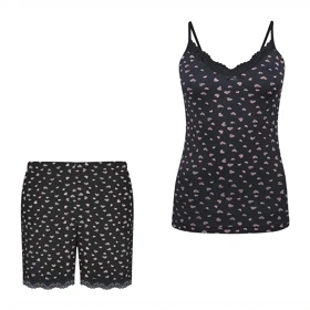 ست تاپ و شورتک جانا مشکی سیلکا