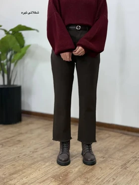 شلوار کتان واید کات