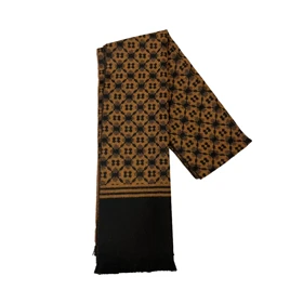 شالگردن طرحدار مشکی عسلی