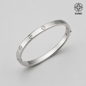 بنگل کارتیر استیل نقره ای کد 509428024-26