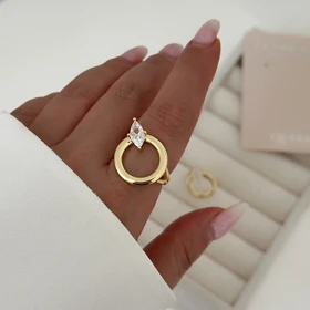 انگشتر زنانه دونات طرح طلا کد 1102