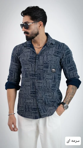 پیراهن مردانه کنفی اذین_کد4627