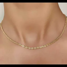 گردنبند خاویاری استیل طلایی و نقره ای
