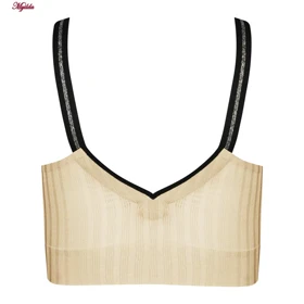 نیم‌تنه ورزشی زنانه مدل بند لمه پددار کرم کد 4986