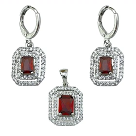 نیم‌ست زنانه مدل روبی آمور طرح یاقوت قرمز