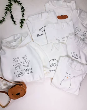 هودی تک سفید طرح کارتونی