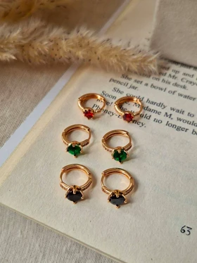 گوشواره نگین رنگی ژوپینگ M23 M24 M25