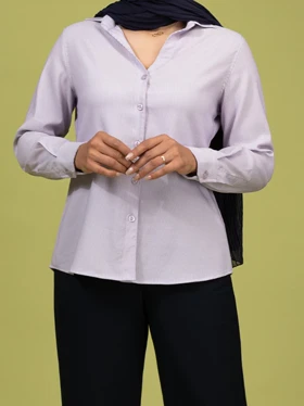شومیز زنانه کتان راه راه کژوال تابستانی یقه مردانه پریناز