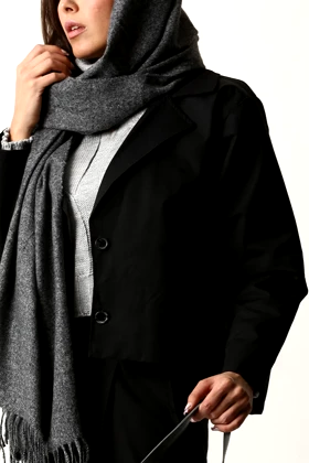 کت کراپ بارانی جیب‌دار زنانه