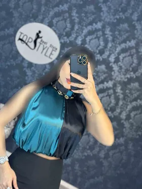 شومیز ساتن یقه زنجیر کد : 8175