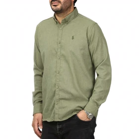 پیراهن آستین بلند لینن مردانه مدل 610593