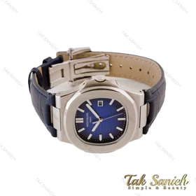 ساعت پتک فیلیپ ناتیلوس مردانه نقره ای بند چرم سرمه ای Patek-5002-L