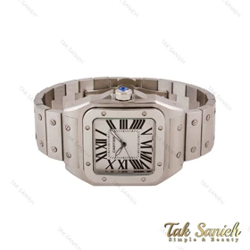 ساعت کارتیه سانتوس 100 مردانه استیل نقره ای Cartier-5684-G