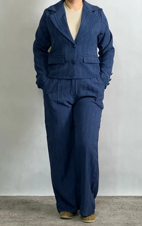 ست کراپ کت و شلوار زنانه تابستانی خنک