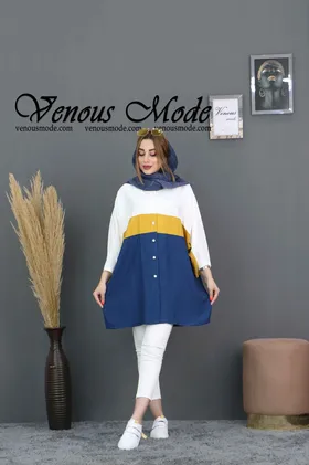 مانتو بابوس ترکیبی جلو دکمه