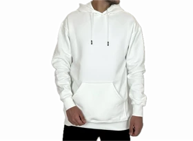 هودی سفید پنبه سه نخ اسپرت