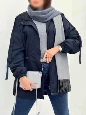بارانی بغل سه دکمه کلاهدار