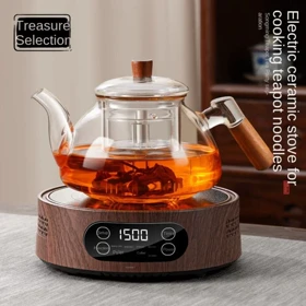 قوری پیرکس دسته چوبی در دو حجم