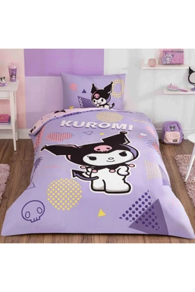 سرویس روتختی یک نفره Taç مدل Kuromi Pretty پنبه - چندرنگ