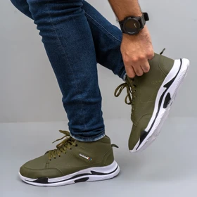 کفش ساق‌دار مردانه زیتونی مدل EMTO ویژه