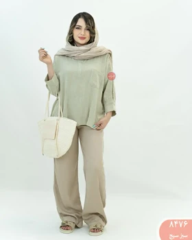 شومیز جلوبسته تک جیب جانان 8476