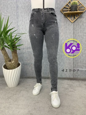 شلوار جین زنانه جذب طوسی تیره41507