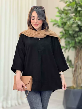 مانتو یقه ایستاده جلو بسته
