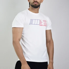 تیشرت ورزشی مردانه آندر آمور مدل STORM-1907 سفید