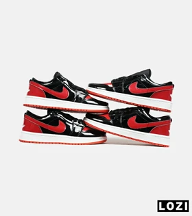 کفش کتانی مردانه و زنانه مشکی قرمز NIKE jordan 1