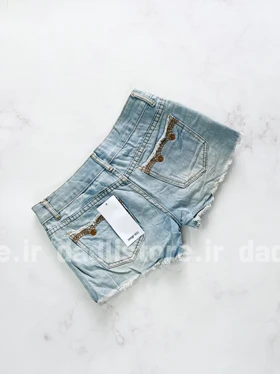 شورتک کوتاه جین پاچه طرحدار